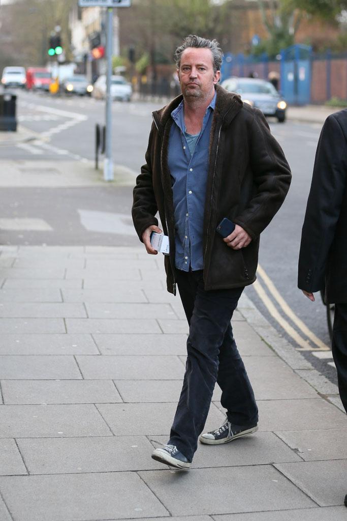 Matthew Perry Disheveled Bad Hair Day London