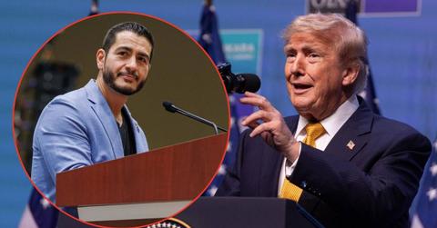 Split image of Donald Trump and Abdul El-Sayed
