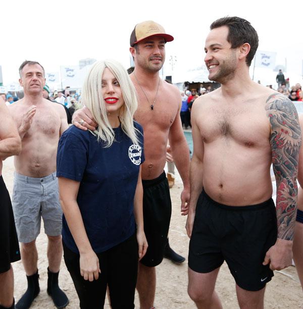 Lady Gaga & Taylor Kinney Take Polar Plunge