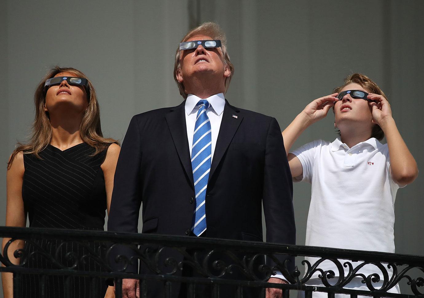 donald trump solar eclipse no glasses