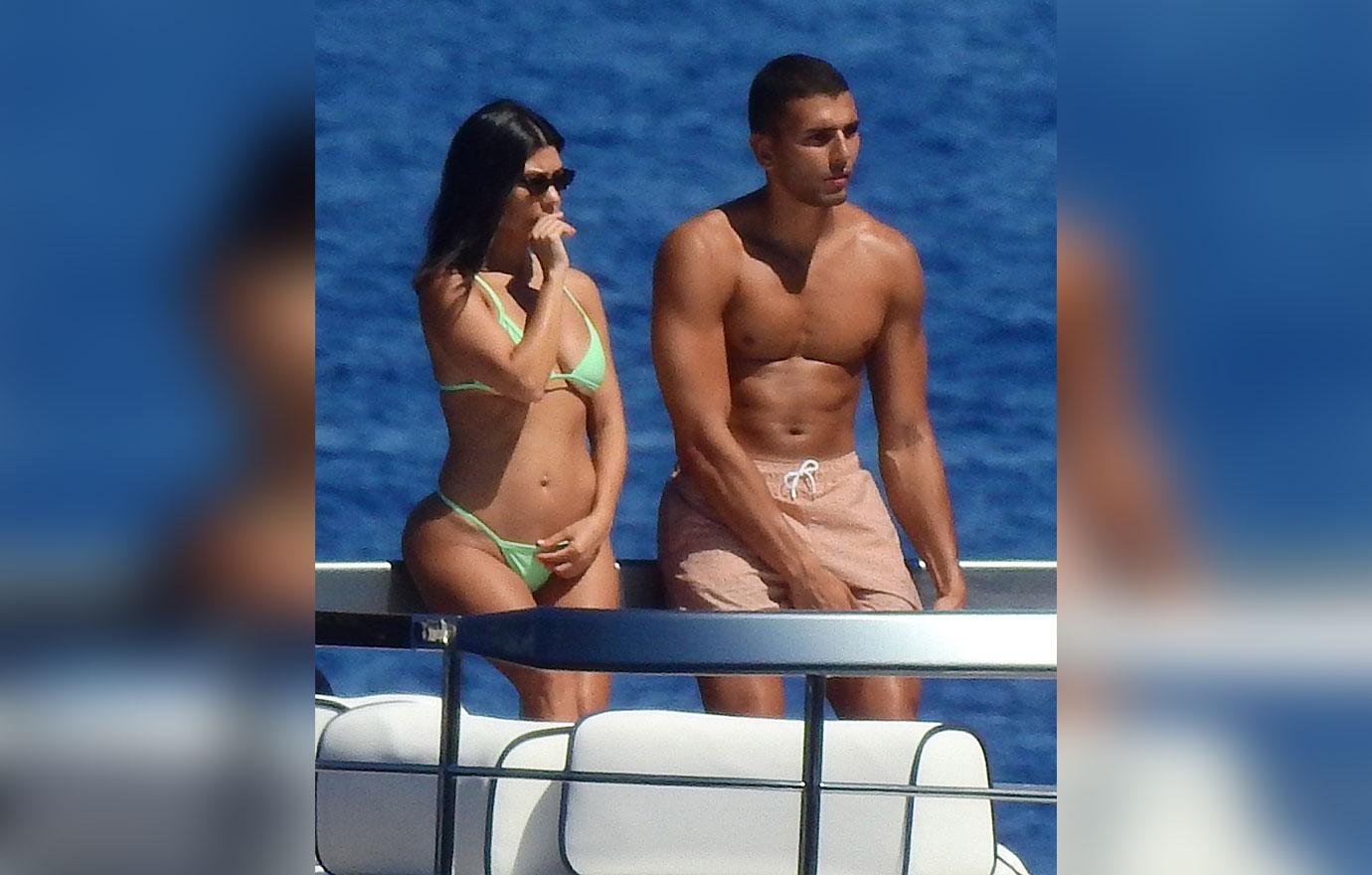 Kourtney Kardashian Wears Bikini On Yacht With Beau Younes Bendjima And Kids