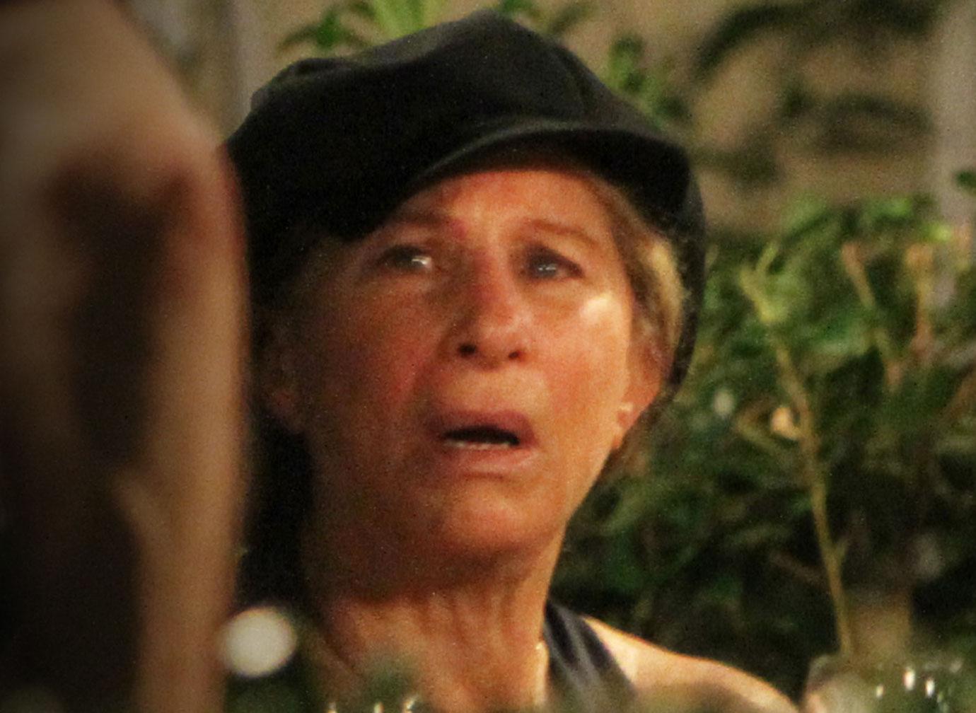 Barbra StreisandWith Black Cap and Surprised Expression