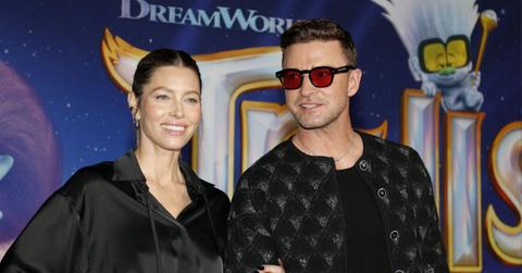 Jessica Biel and Justin Timberlake together at event.