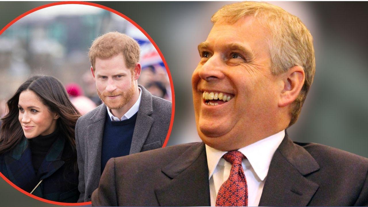 Split photos of Prince Harry, Meghan Markle and Andrew Windsor