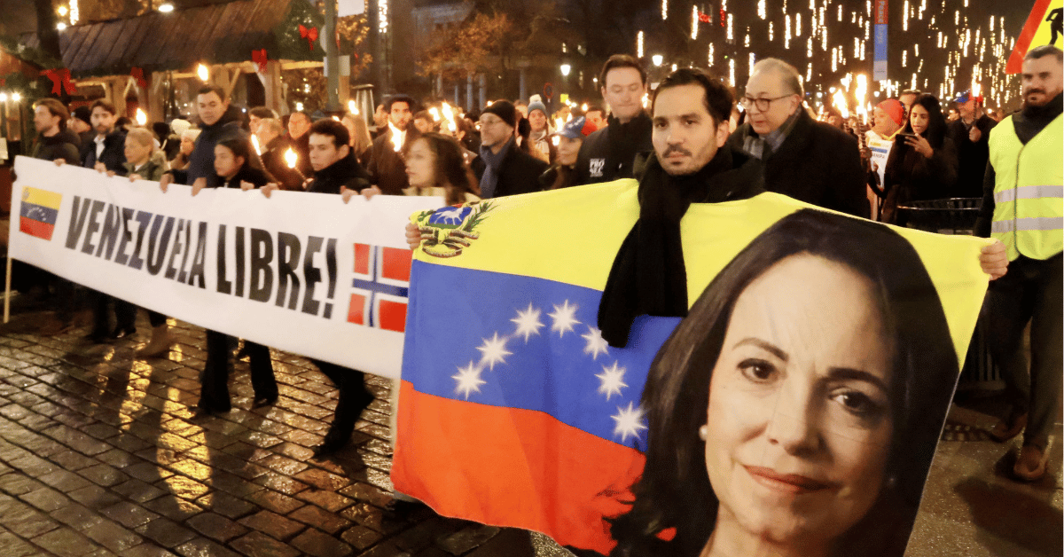 Photo of protestors in Venezuela