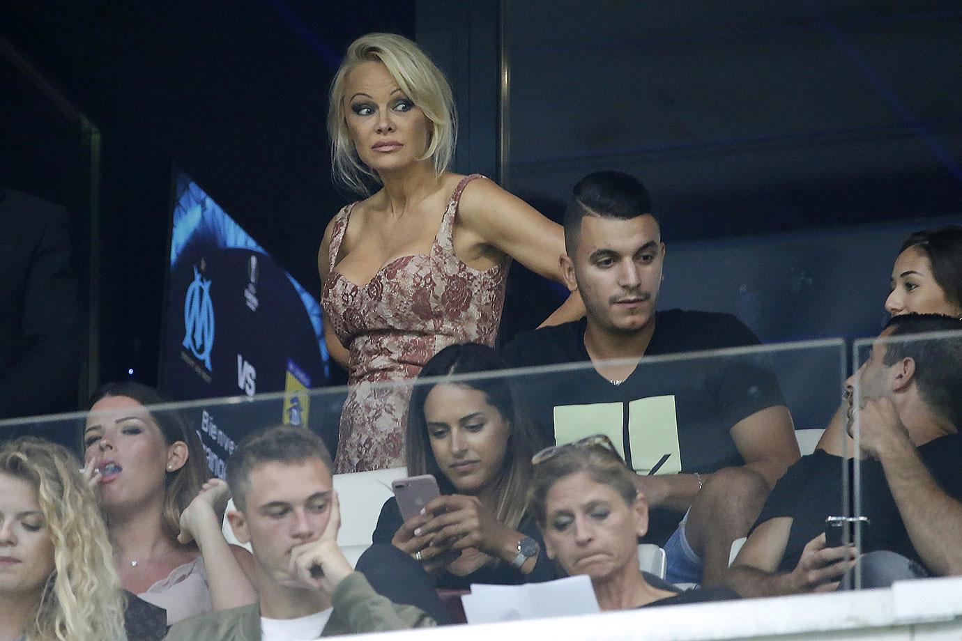 Pamela Anderson Adil Rami soccer match