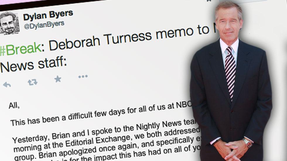 Brian Williams Lie NBC News Staff Memo