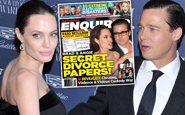 Brad Pitt Angelina Jolie Divorce National Enquirer