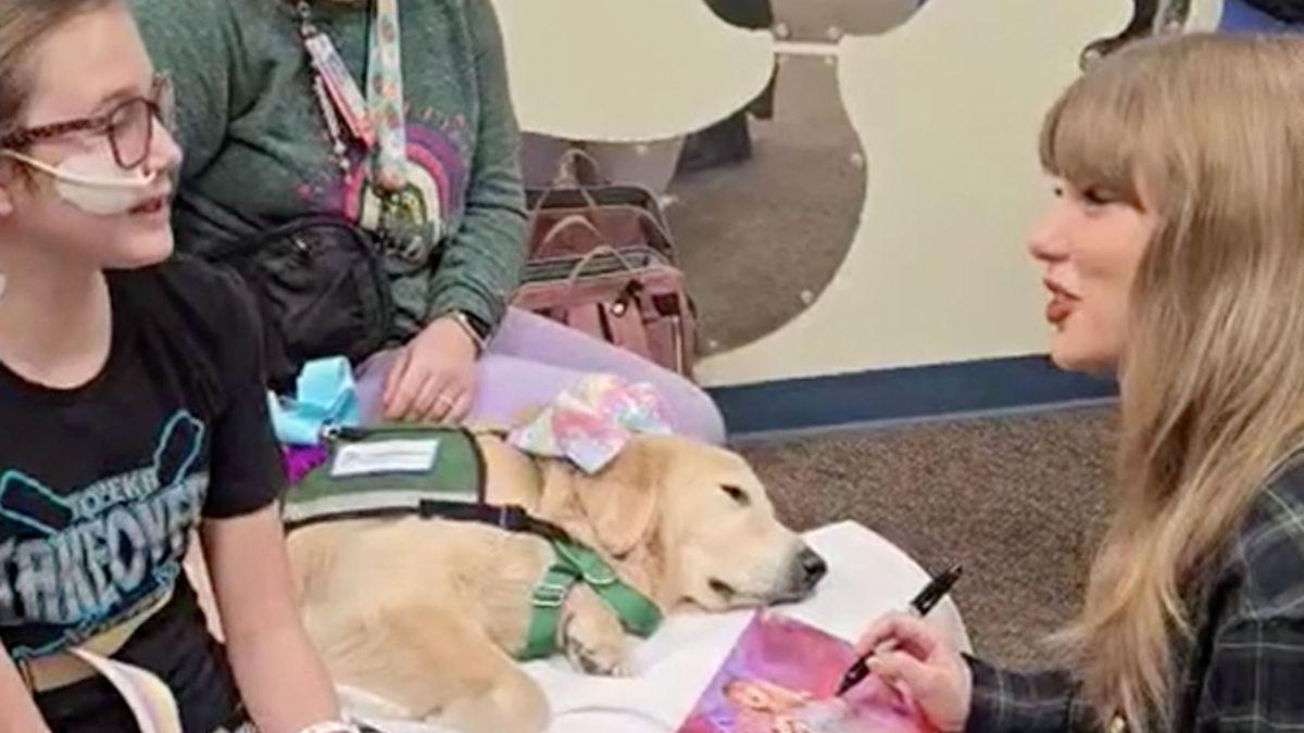A photo of a pediatric patient and Taylor Swift