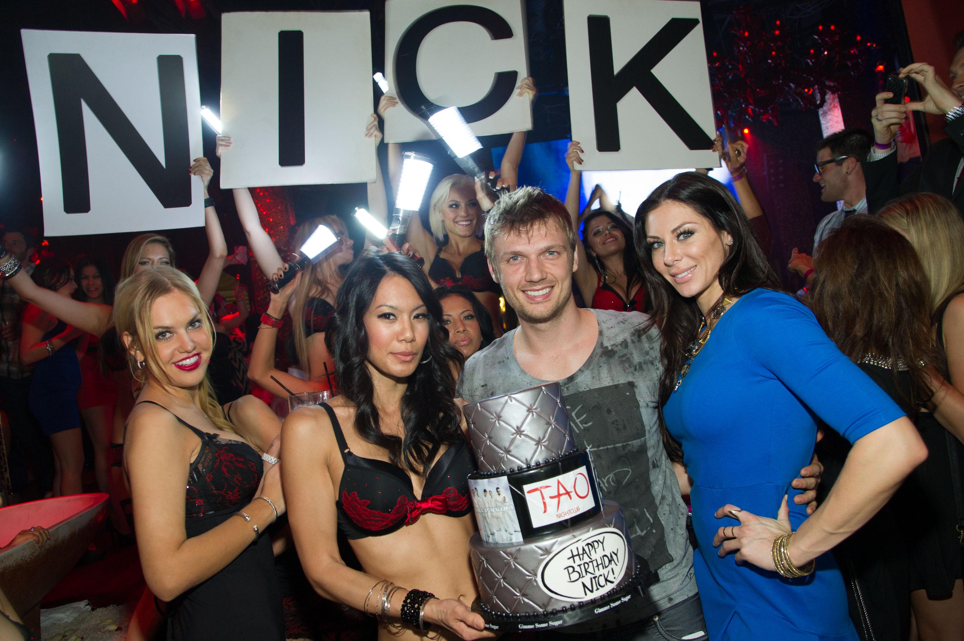 //nick carter and lauren kitt at tao at the venetian