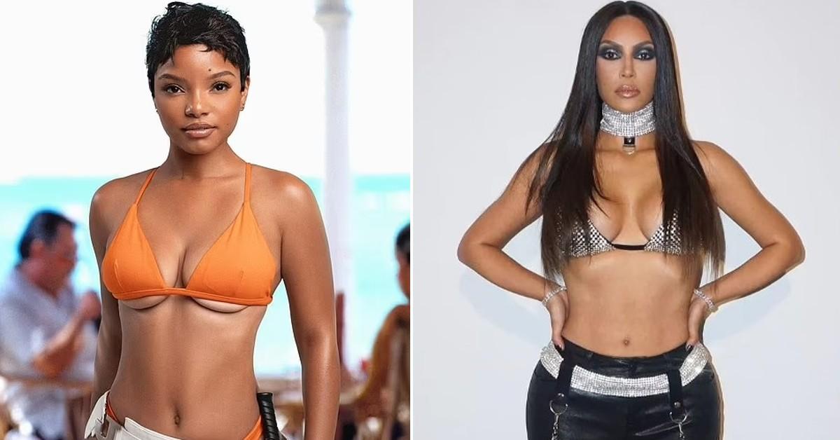 Composite of Halle Bailey and Kim Kardashian