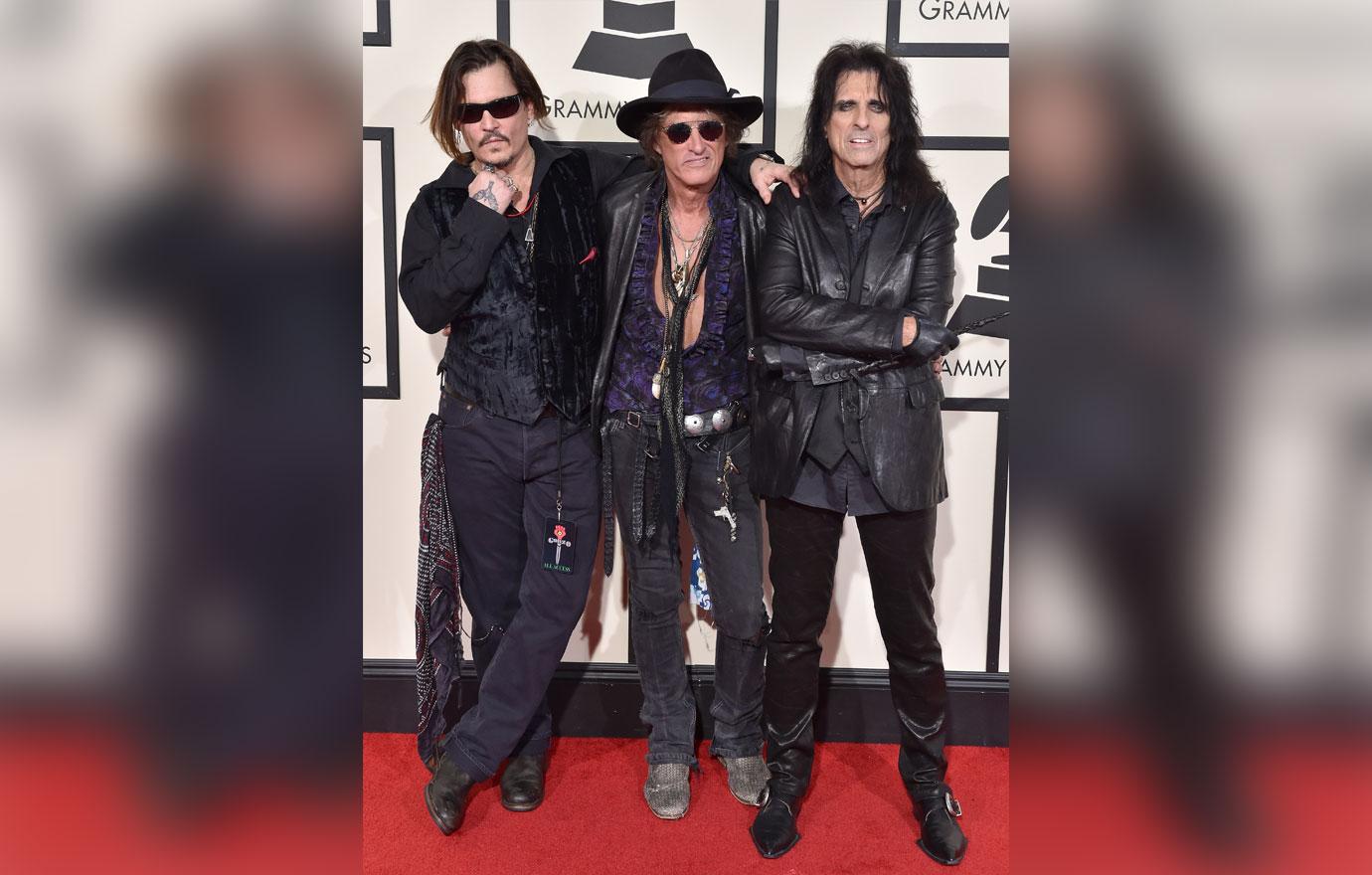 Johnny Depp Looks Sickly Thin On Tour With Rockers Alice Cooper And Joe Perry