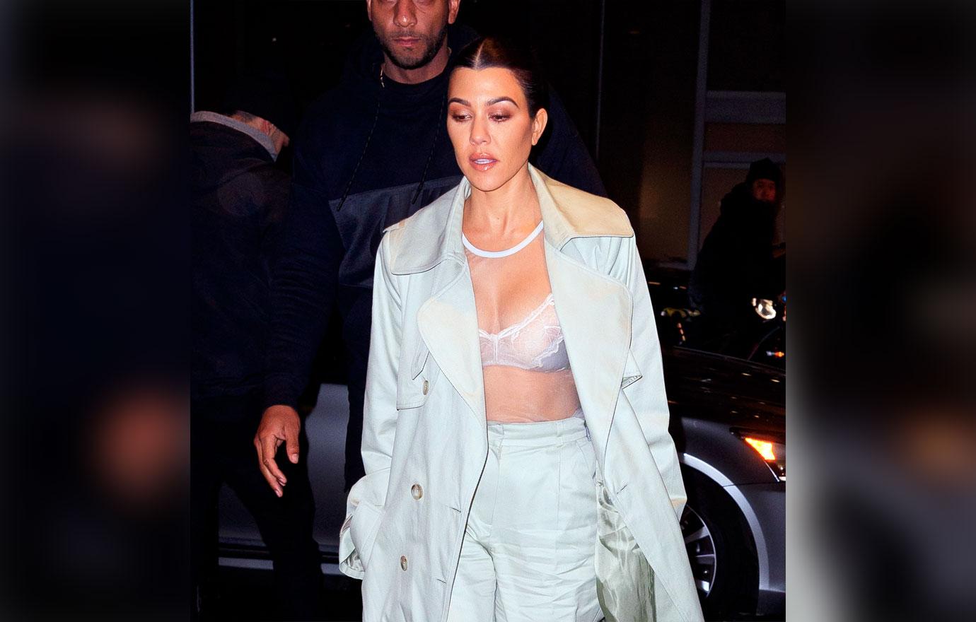 Kourtney Kardashian Suffers Nip Slip Wearing White Bra At Dinner