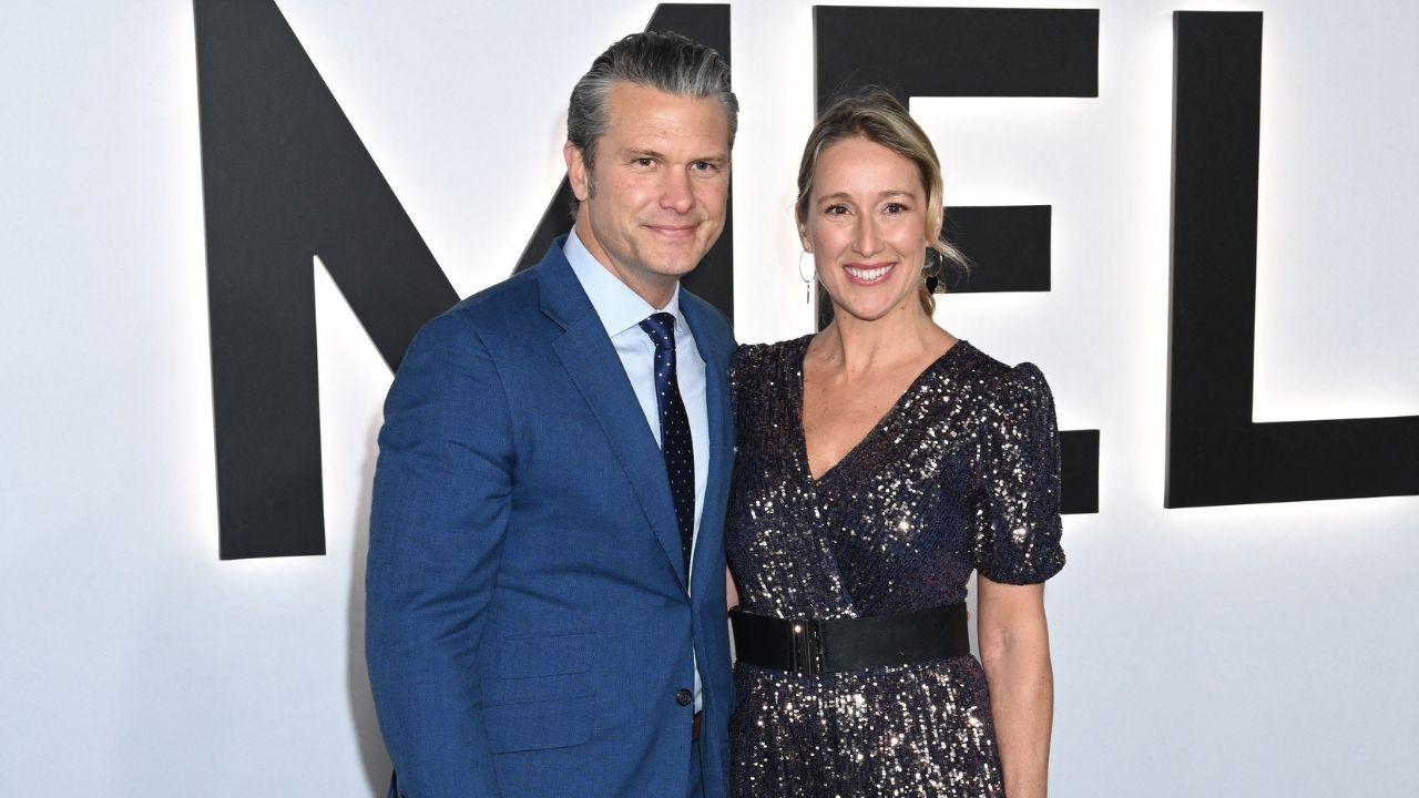 A photo of Pete Hegseth and Jennifer Rauchet Hegseth
