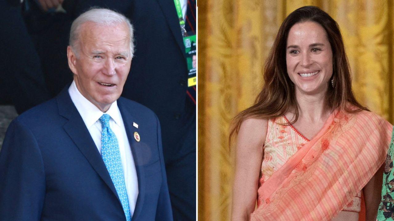A photo of Joe Biden alongside a photo of Ashley Biden
