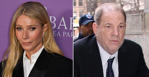 Split photo of Gwyneth Paltrow and Harvey Weinstein