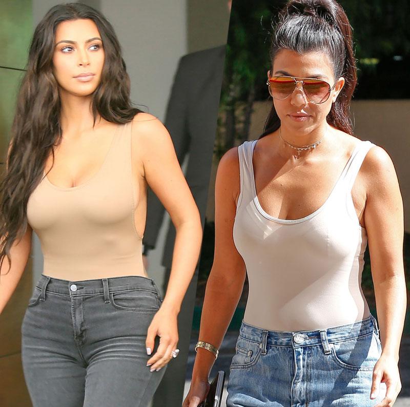 Kim Kardashian Kourtney Kardashian Boobs See Through Dress Stealing Looks