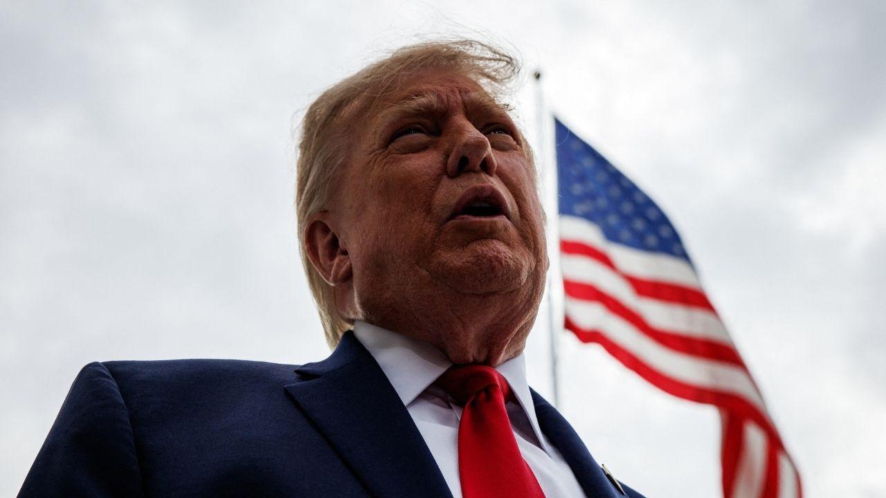 Image of Donald Trump recently criticized a protestor's weight and accused them of being paid.