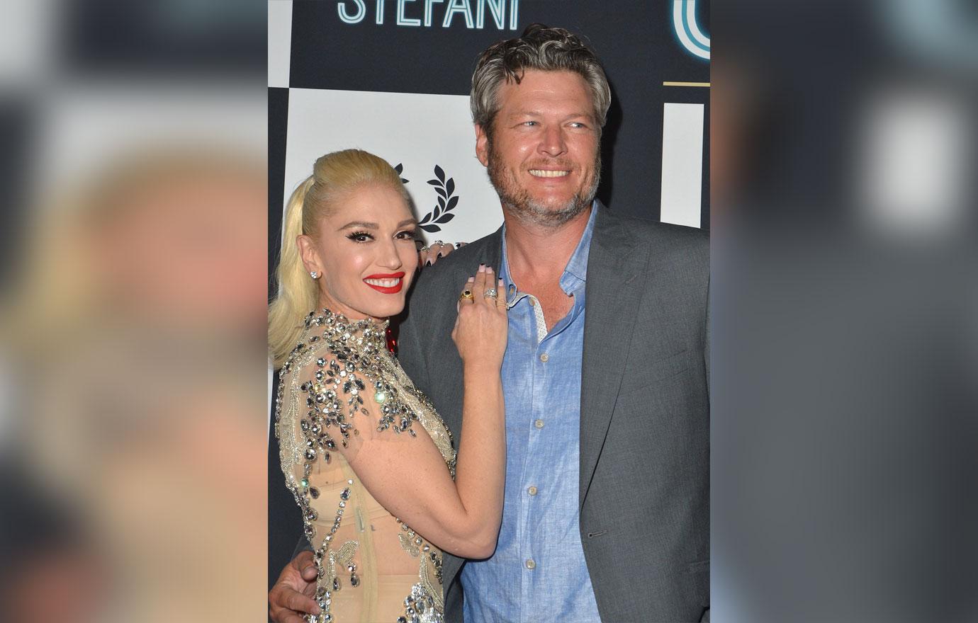 Gwen Stefani Wears Nude Dress At Event With Blake Shelton