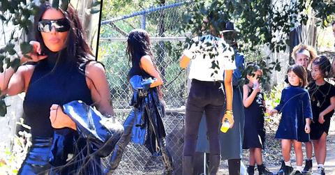 Kim Kardashian Wears Leather Pants To Kanye West's Church Service