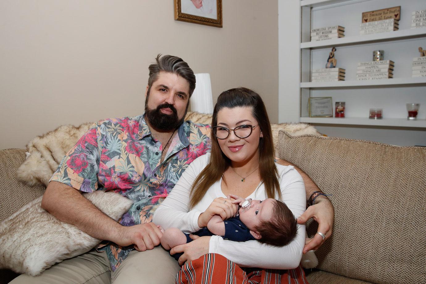 Amber Portwood with her baby James and Andrew at their house on June 14, 2018 in Indianapolis, Indiana.