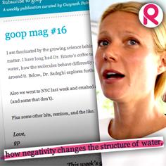 //gwyneth paltrow goop post science structure water sq