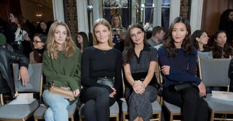 //Wu FW front row Sofia Sanchez Constance Jablonski Emily Ratajkowski and Liu Wen
