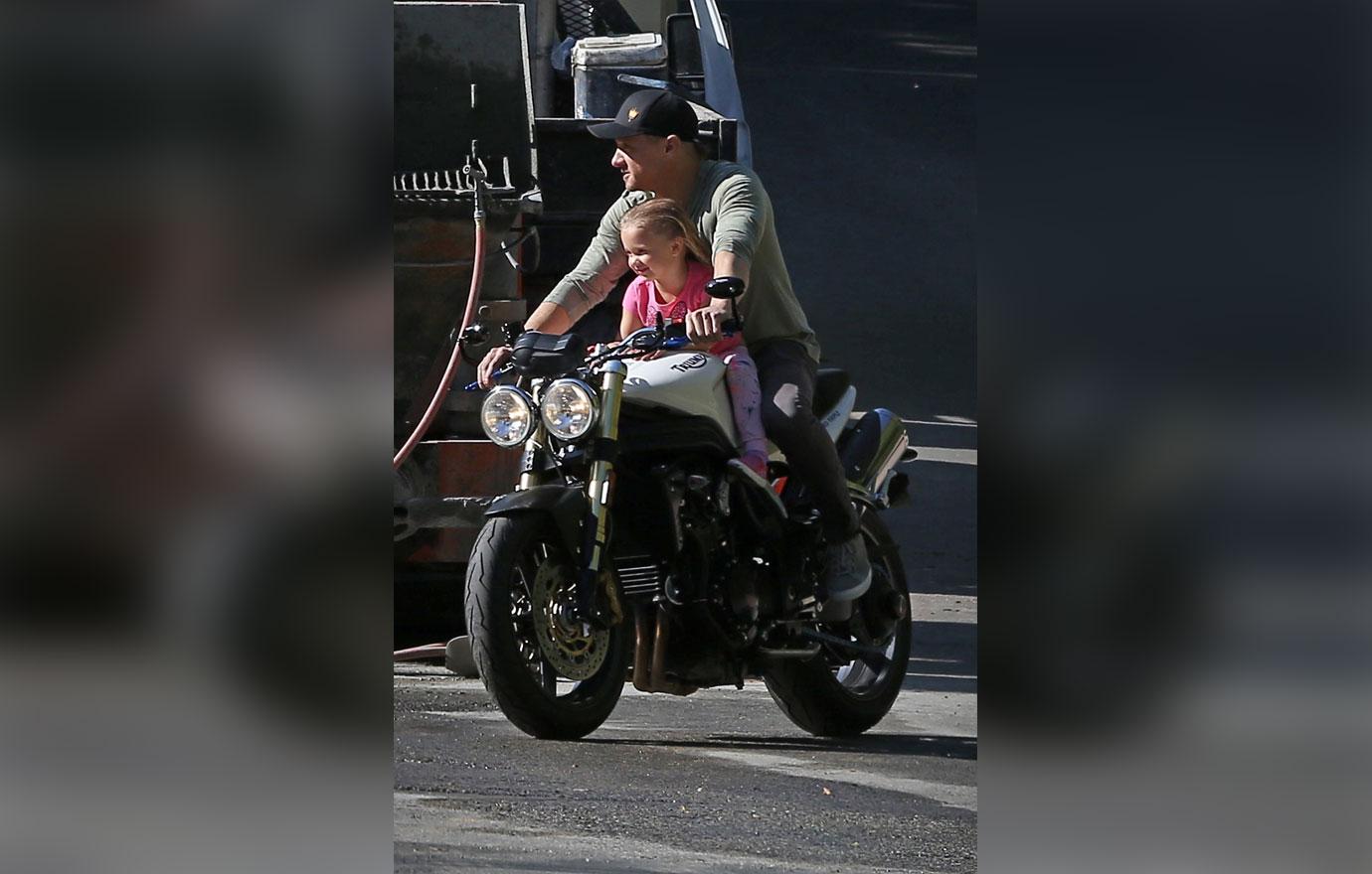Jeremy Renner Takes Daughter On Motorcycle With NO Helmet