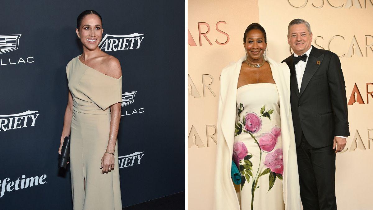 Split photo of Meghan Markle, Ted Sarandos & Nicole Avant