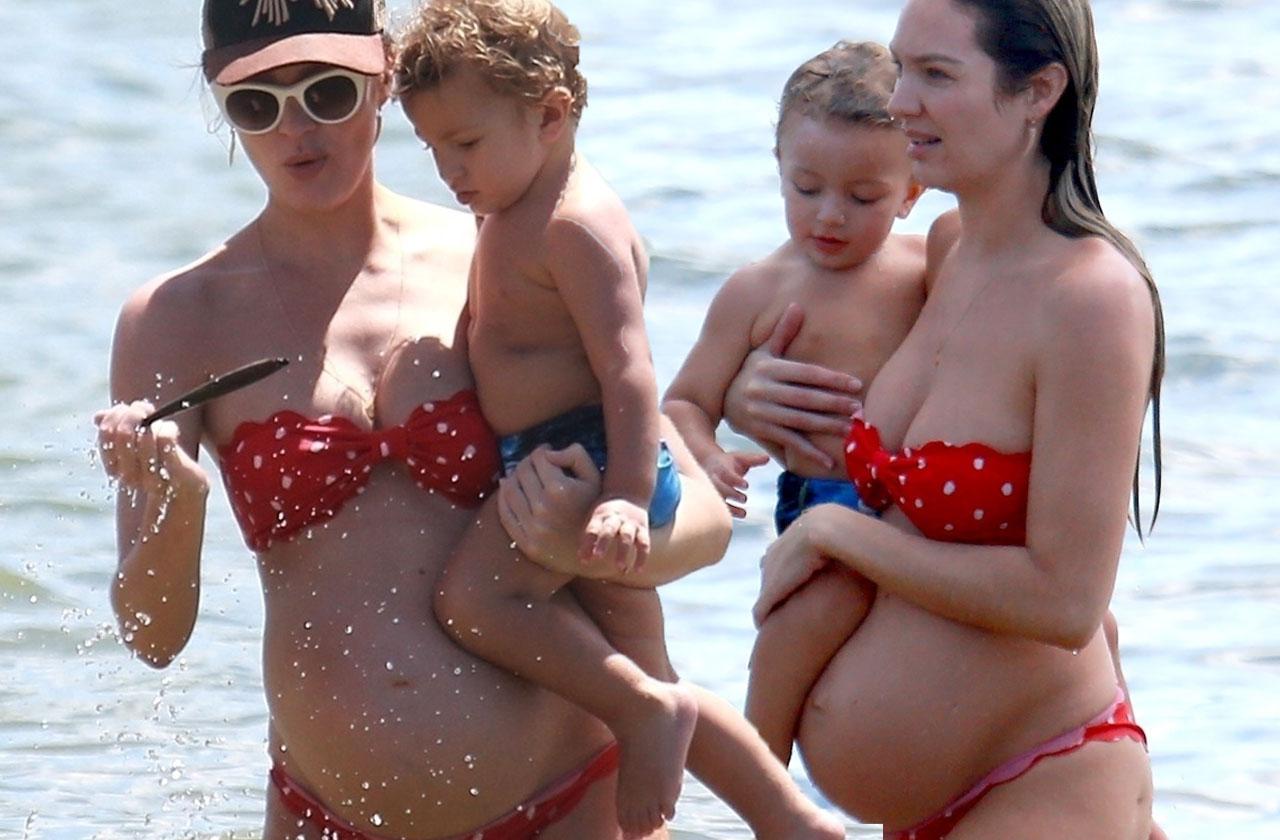 Candice Swanepoel Shows Off Baby Bump In Teeny Bikini