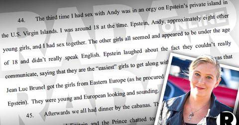 Prince Andrew Victoria Roberts Orgy Island Affidavit