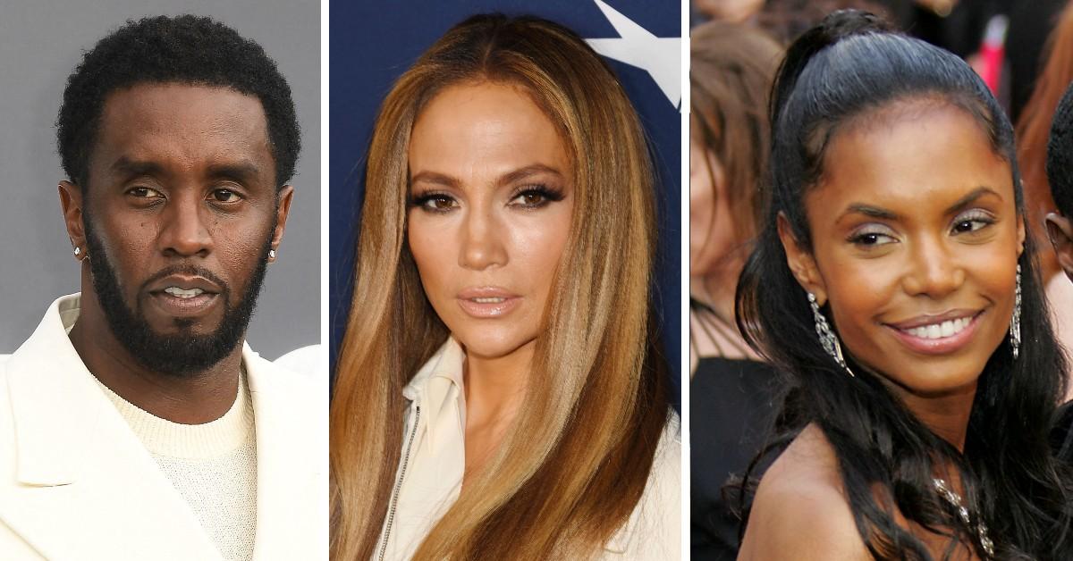 Composite photo of Sean 'Diddy' Combs, Jennifer Lopez, Kim Porter.