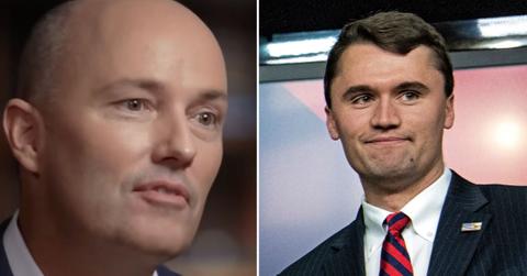 Composite photo of Spencer Cox and Charlie Kirk