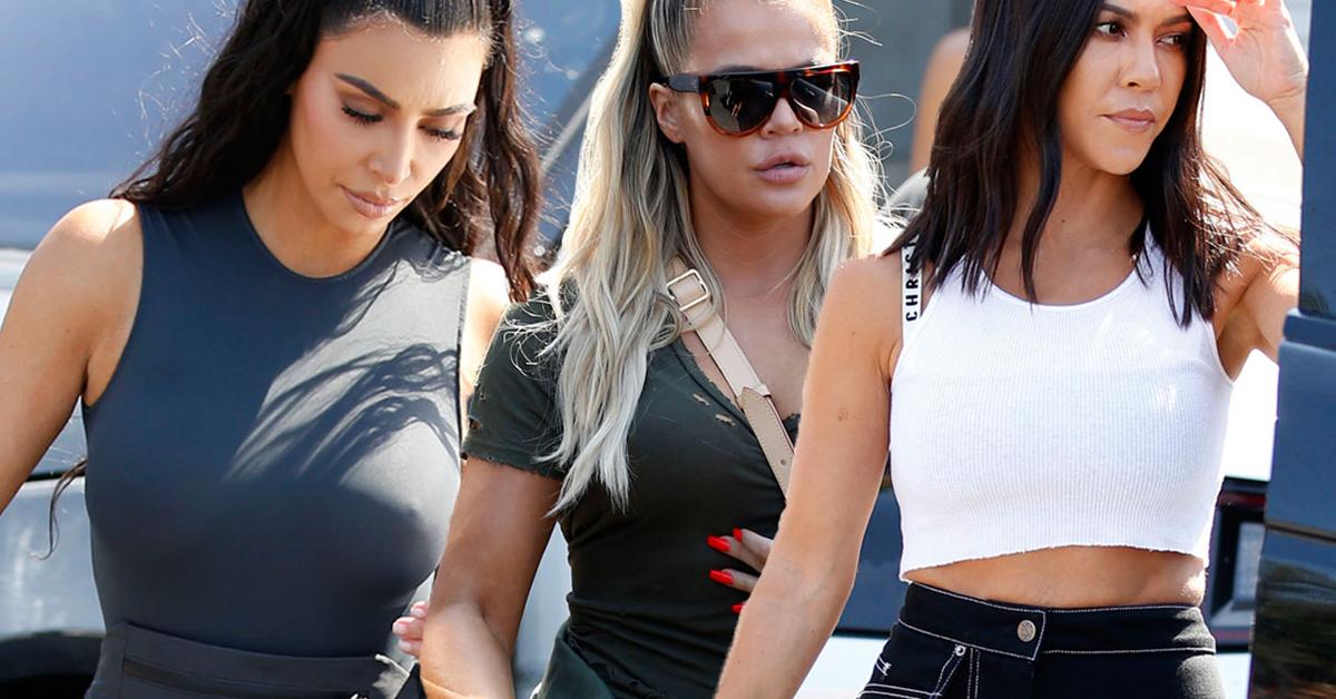 Kim Kardashian & Sisters Wear Spandex At Bowling Alley