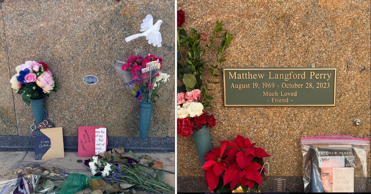 Matthew Perry Inscription Matthew Perry's Crypt Marker Finally Revealed Two Years After His Death
