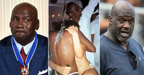 Composite photo of Michael Jordan, Sean 'Diddy' Combs, Shaquille O'Neal