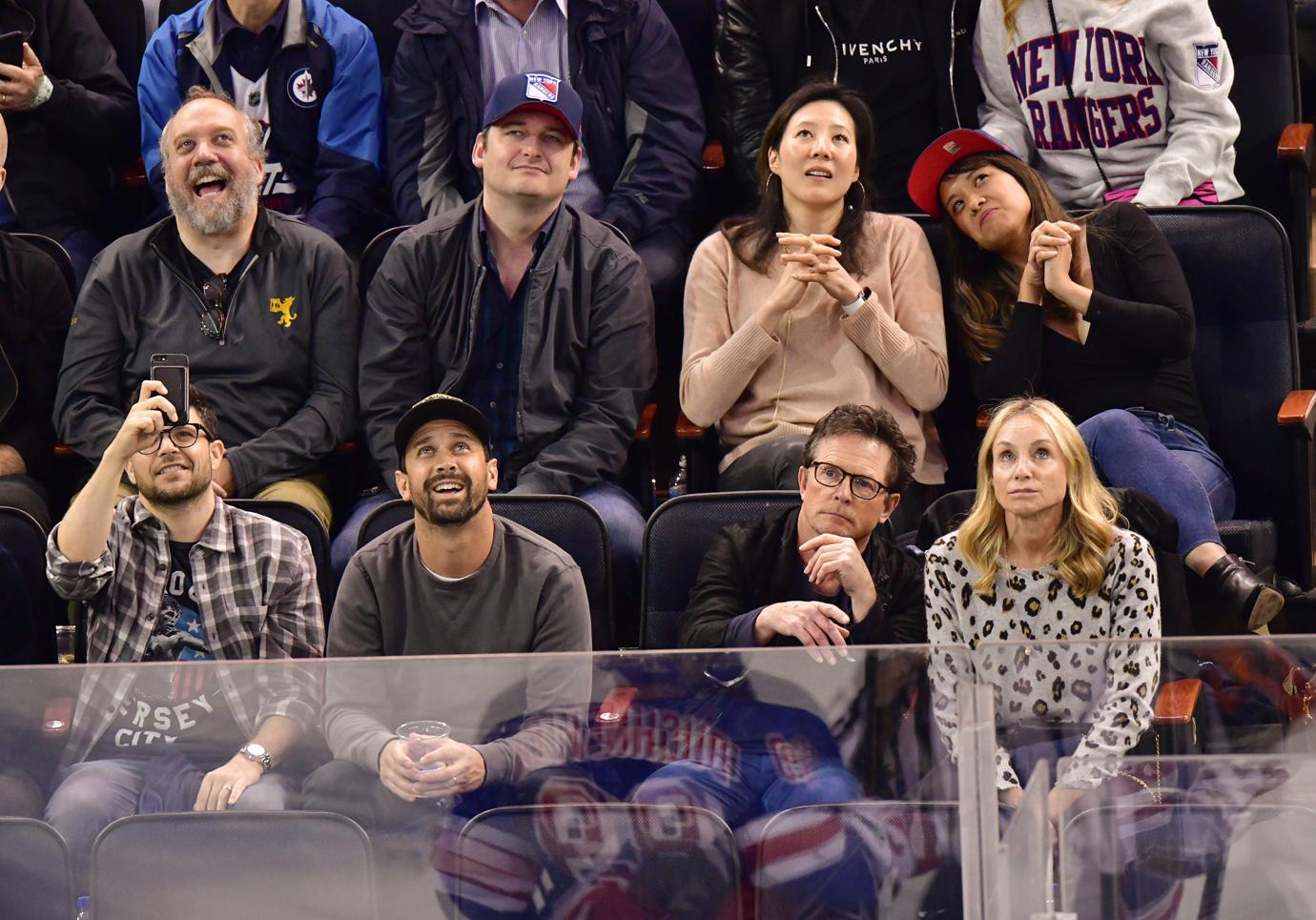 Michael J. Fox & Wife Tracy Pollan Attend Hockey Game Following Drinking Binge Admission