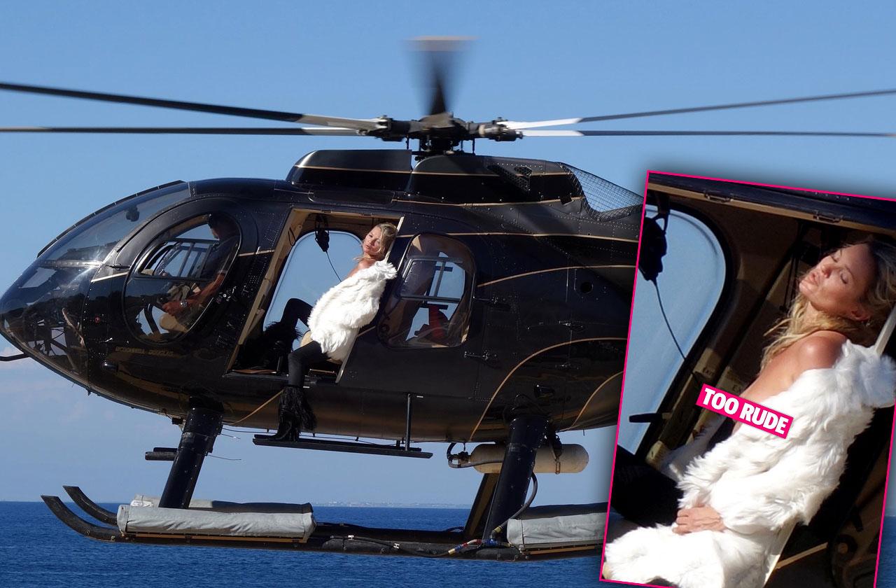Wild Kate Moss Flashes Nipples In Racy Helicopter Shoot