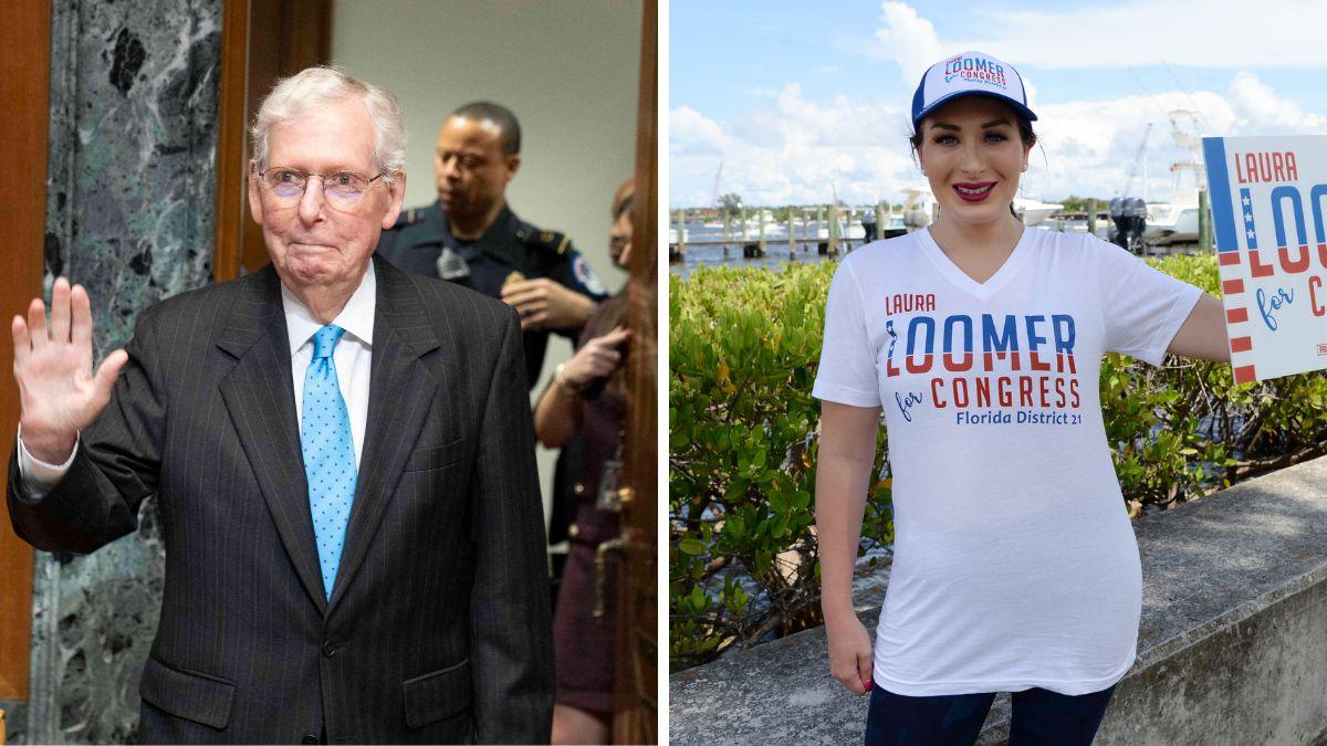 Photo of Mitch McConnell, Laura Loomer