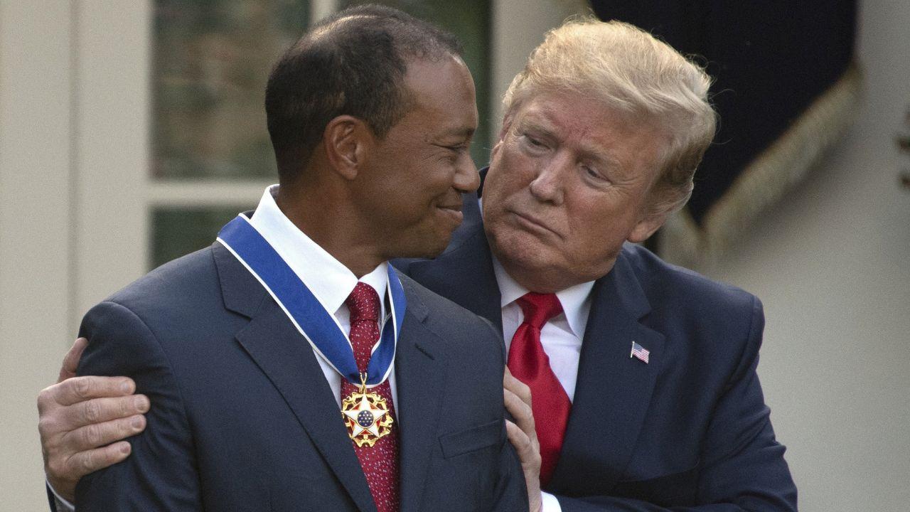 picture of Donald Trump and Tiger Woods