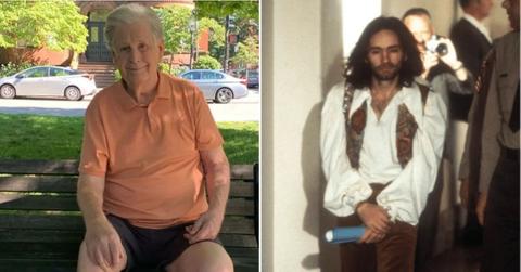 split photo of Brian Wilson and Charles Manson