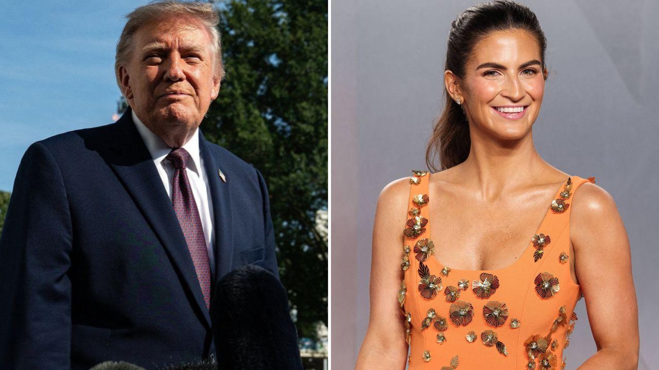 Image Of Donald Trump (left) and Kaitlin Collins (right)