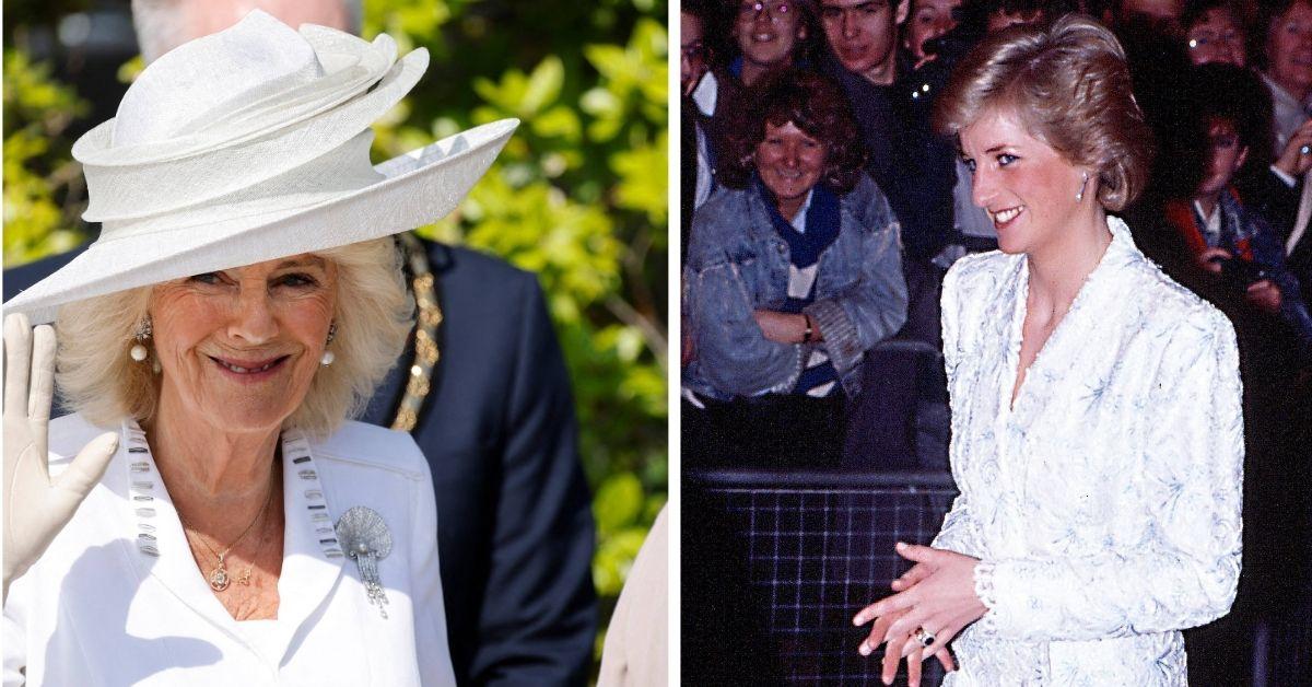 Composite image of Queen Camilla and Princess Diana