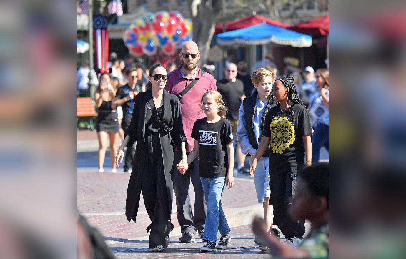 Angelina Jolie Takes Kids To Disneyland After Maddox College