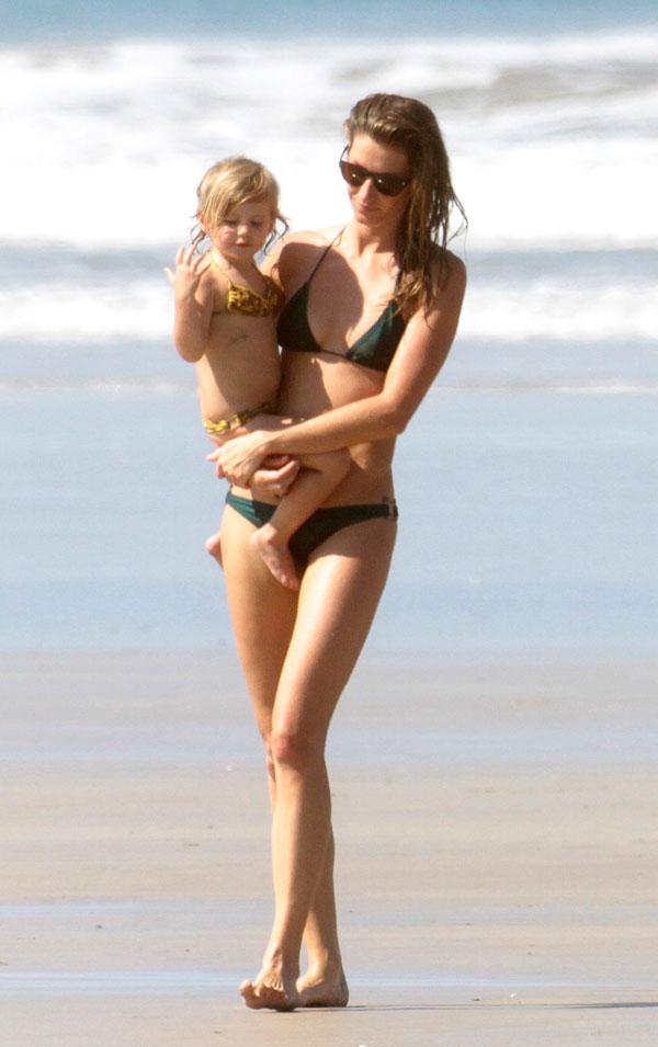 Gisele Bundhen Bikini Photos -- Family Beach Day In Costa Rica