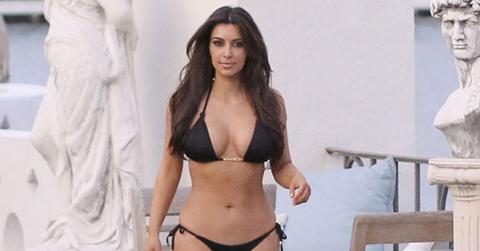 Kim Kardashian Near Naked Silver Swimsuit