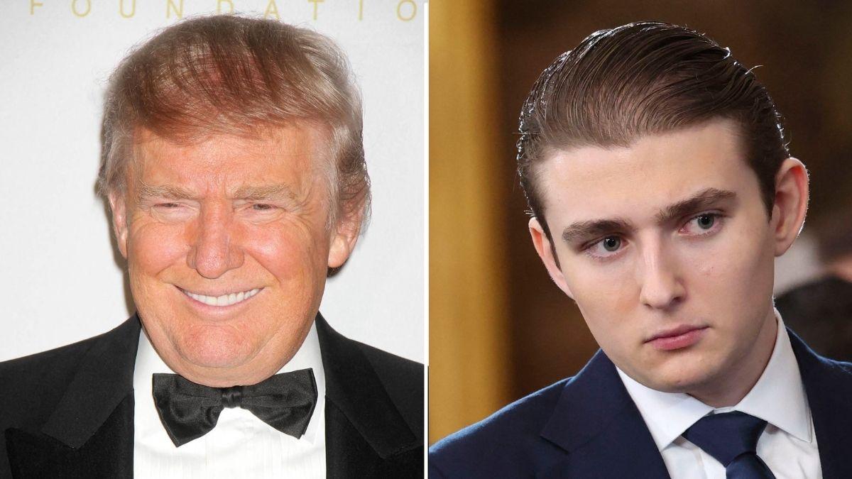 A photo of Donald Trump alongside a photo of Barron Trump
