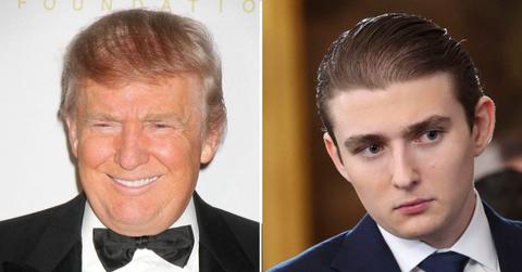 A photo of Donald Trump alongside a photo of Barron Trump