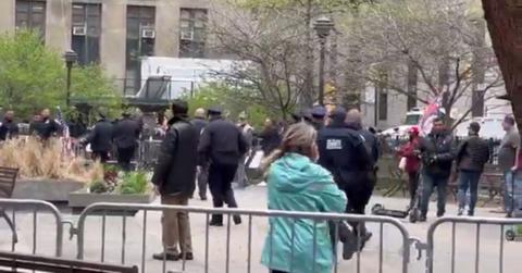 man sets himself on fire outside courthouse donald trump trial