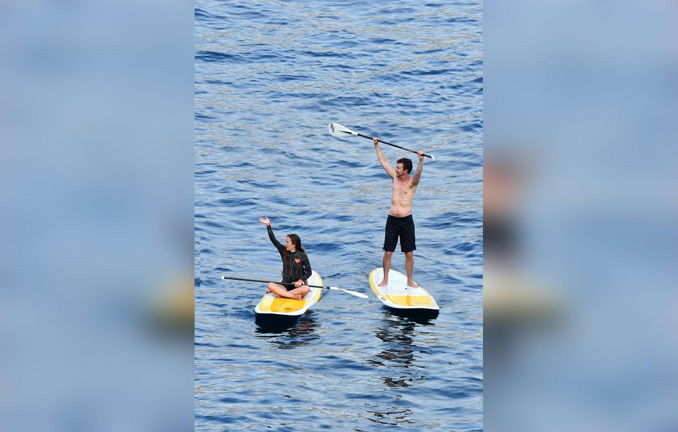 Edward Norton Shirtless Paddleboard Family Pics